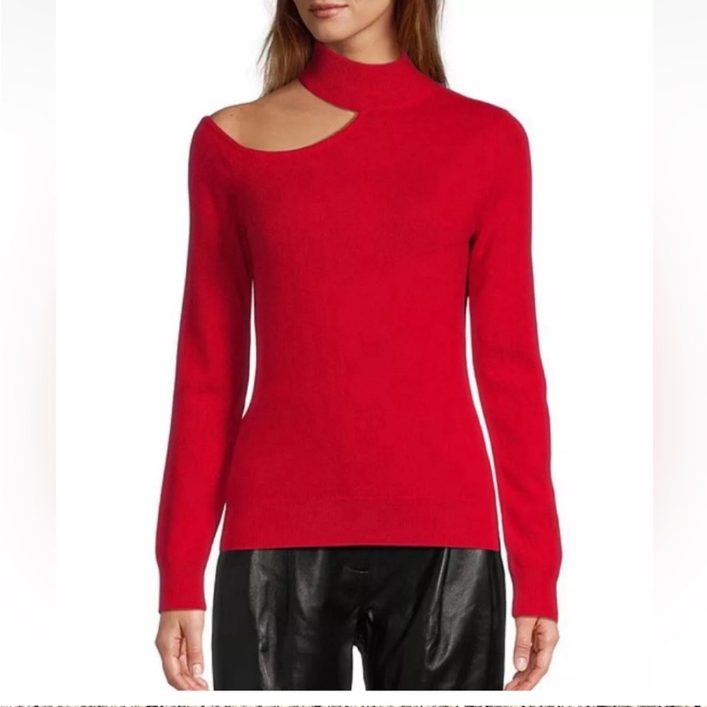 Antonio Melani 100% Cashmere Sweater with Cutout Red Small